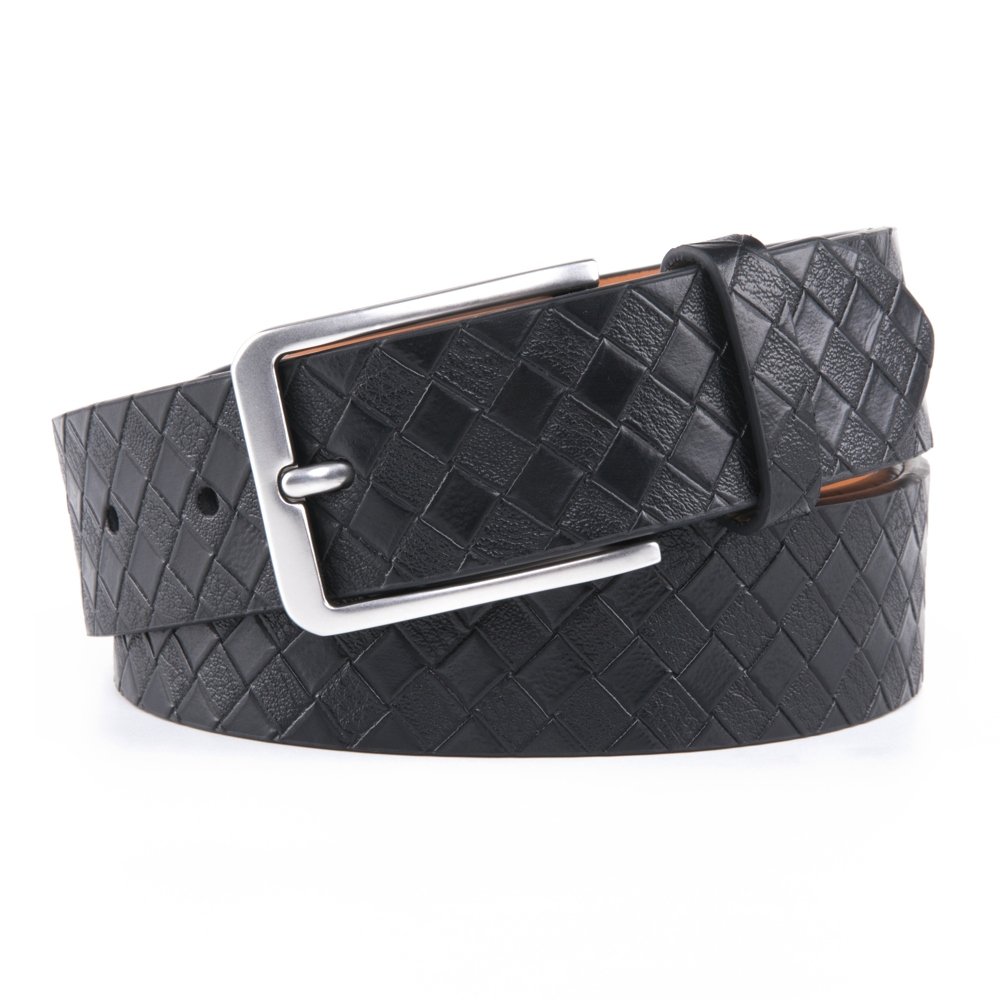 Vintage Lattice Embossed PU Leather Belt LA1232 - Image 3