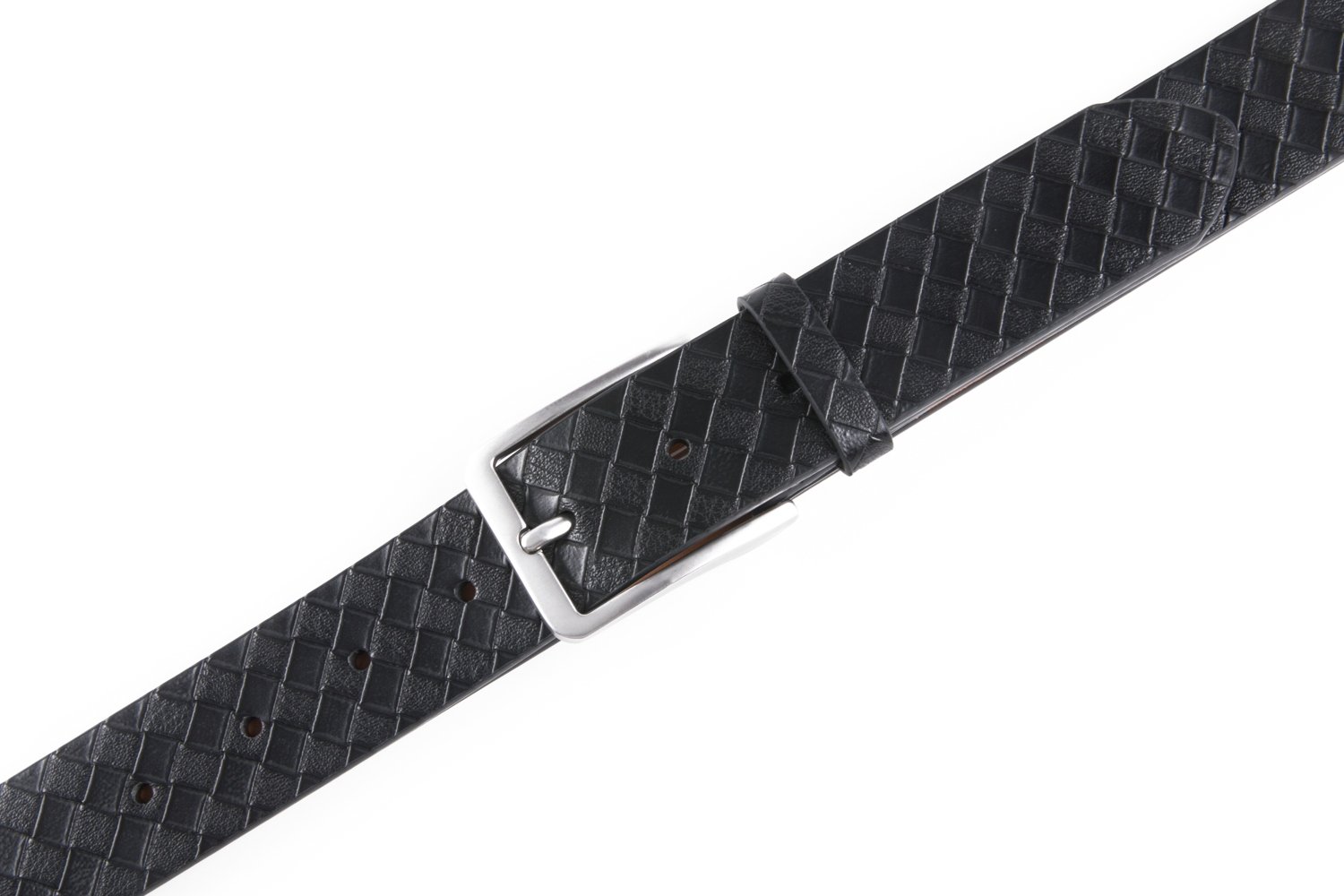 Vintage Lattice Embossed PU Leather Belt LA1232 - Image 5
