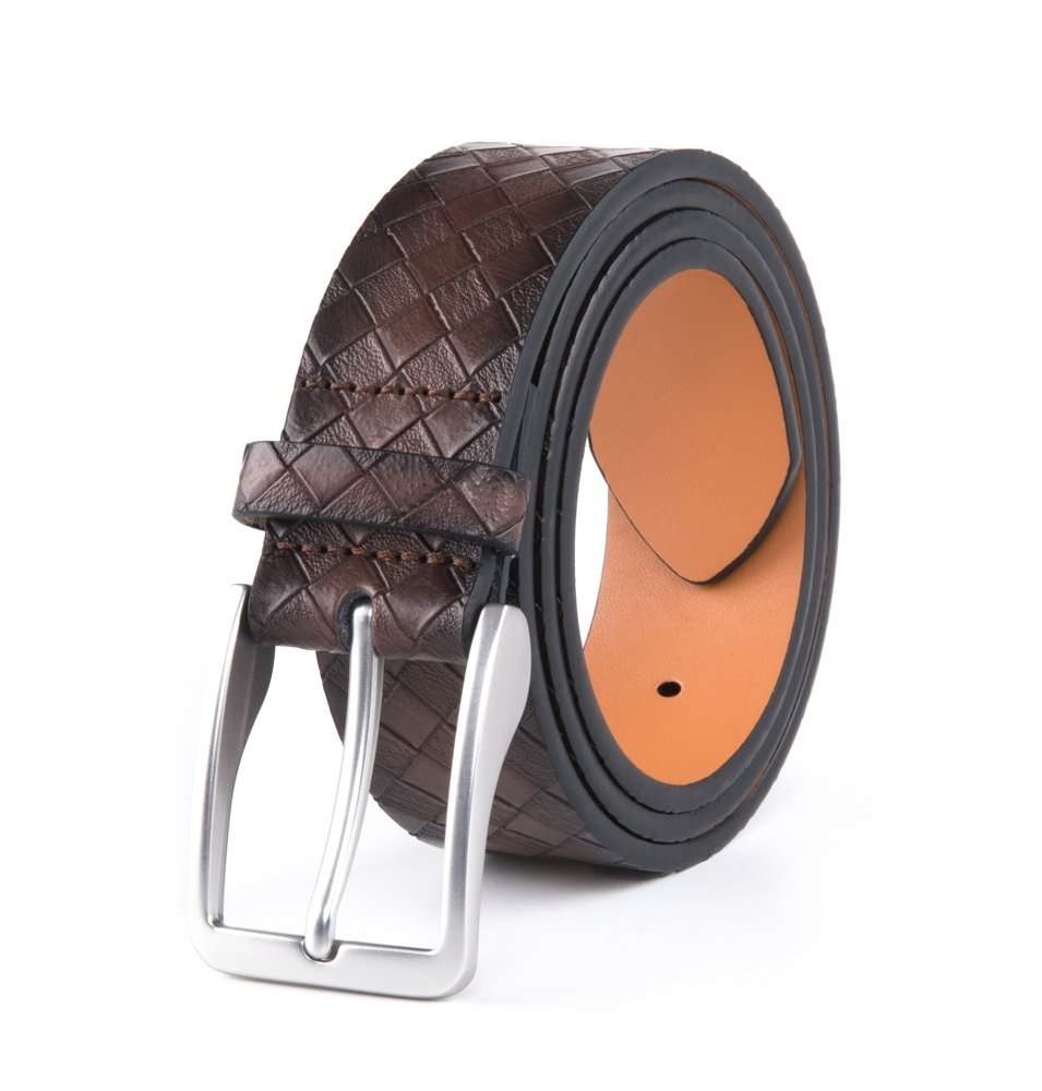 Vintage Lattice Embossed PU Leather Belt LA1232 - Image 6