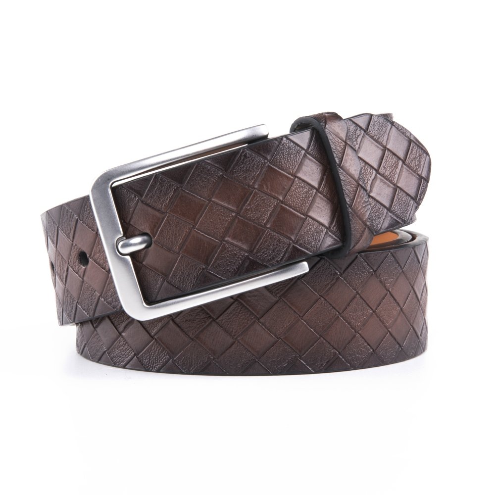 Vintage Lattice Embossed PU Leather Belt LA1232 - Image 7