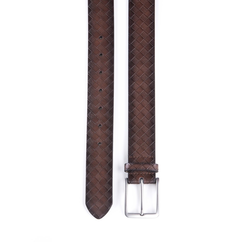 Vintage Lattice Embossed PU Leather Belt LA1232 - Image 8
