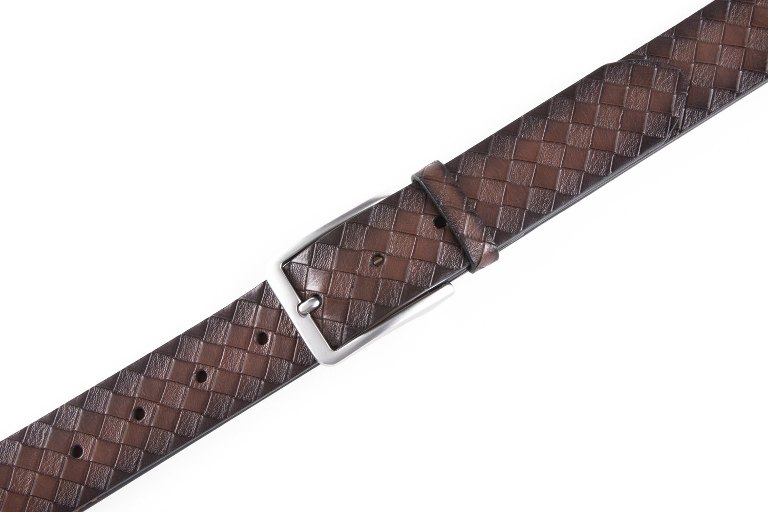 Vintage Lattice Embossed PU Leather Belt LA1232 - Image 9
