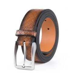 Vintage Lattice Embossed PU Leather Belt LA1232
