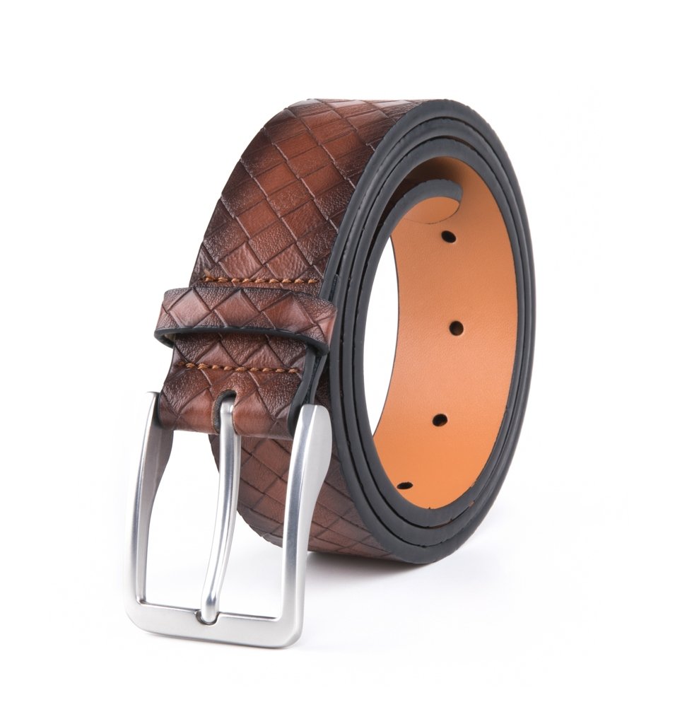 Vintage Lattice Embossed PU Leather Belt LA1232 - Image 19