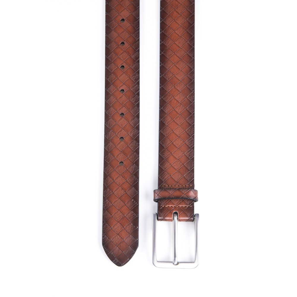 Vintage Lattice Embossed PU Leather Belt LA1232 - Image 20