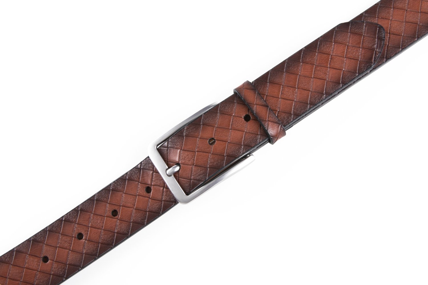 Vintage Lattice Embossed PU Leather Belt LA1232 - Image 21