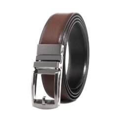 Reversible Non-Ratchet Auto-Lock Leather Belt LA1239