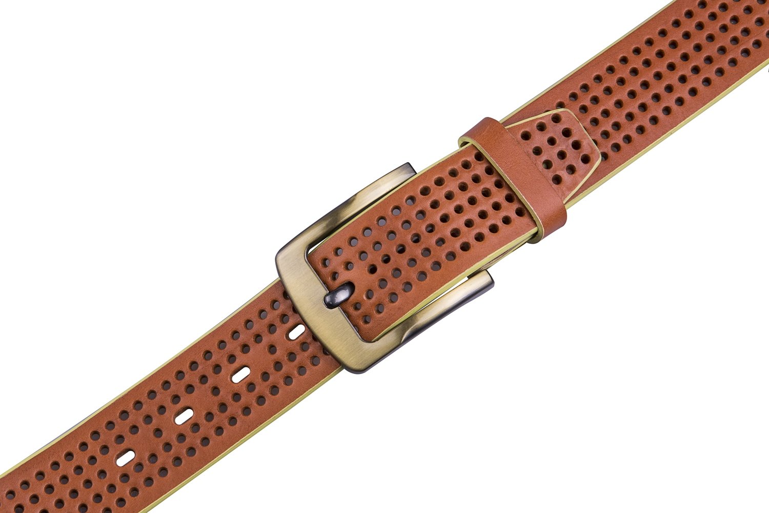 Genuine Leather Single Prong Buckle Belt LA2015 - Image 12