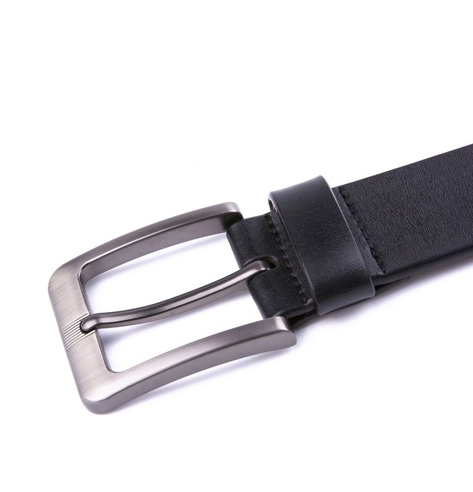 Wide Casual Dress Black Full Grain Genuine Leather Belt for Men LA2070 - Image 5
