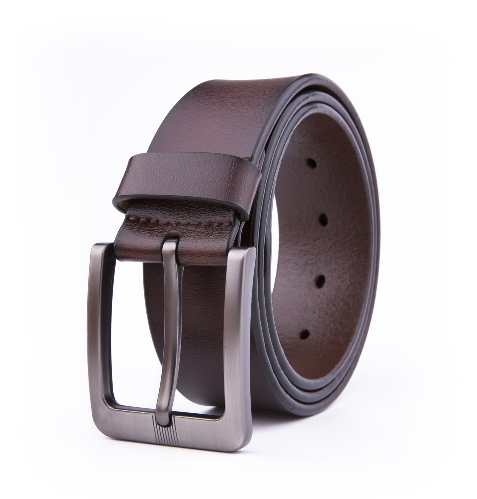 Wide Casual Dress Black Full Grain Genuine Leather Belt for Men LA2070 - Image 7