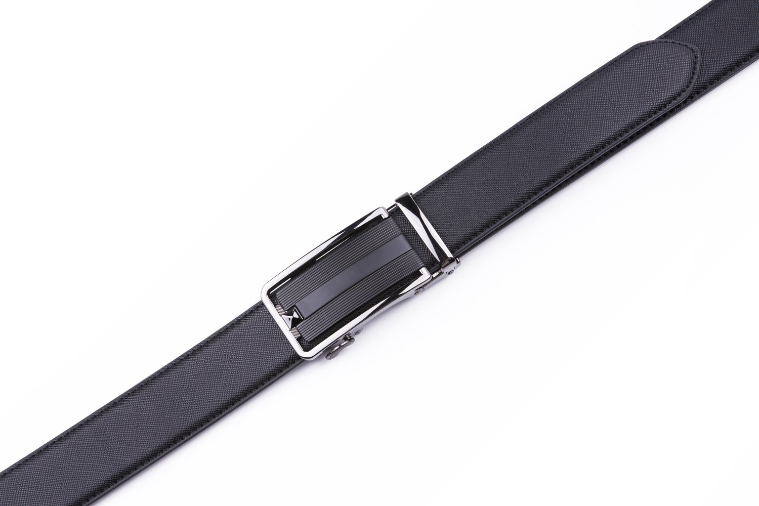 Dress Black Mens Genuine Leather Belt Slide Belt LA2072 - Image 5