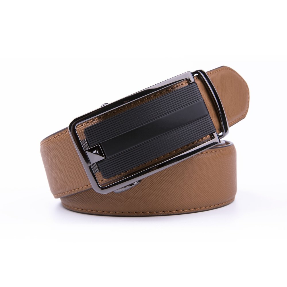 Dress Black Mens Genuine Leather Belt Slide Belt LA2072 - Image 7