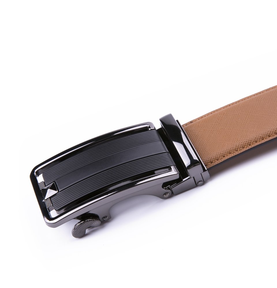 Dress Black Mens Genuine Leather Belt Slide Belt LA2072 - Image 8