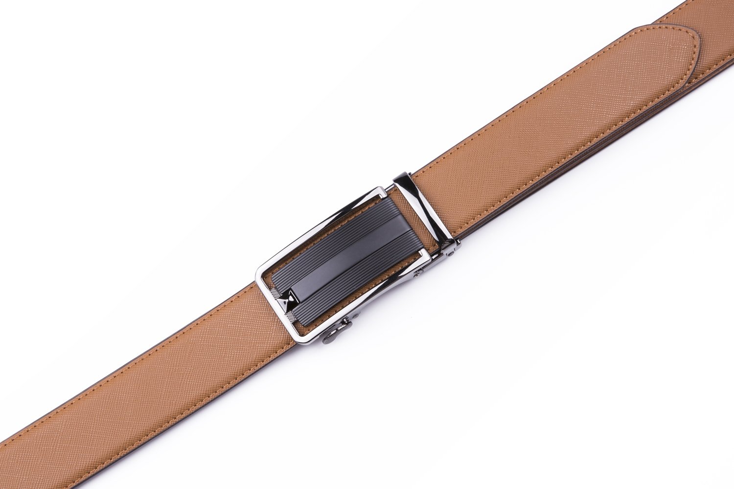 Dress Black Mens Genuine Leather Belt Slide Belt LA2072 - Image 9