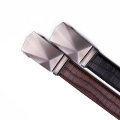 Alternative view of Crocodile Debossed Genuine Leather Belt Slide Belt LA2076