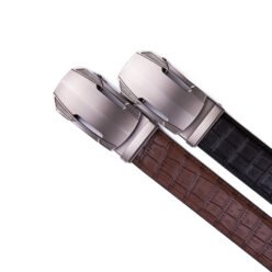 Alternative view of Croc‑Embossed Leather Ratchet Belt LA2077