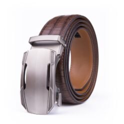Croc‑Embossed Leather Ratchet Belt LA2077