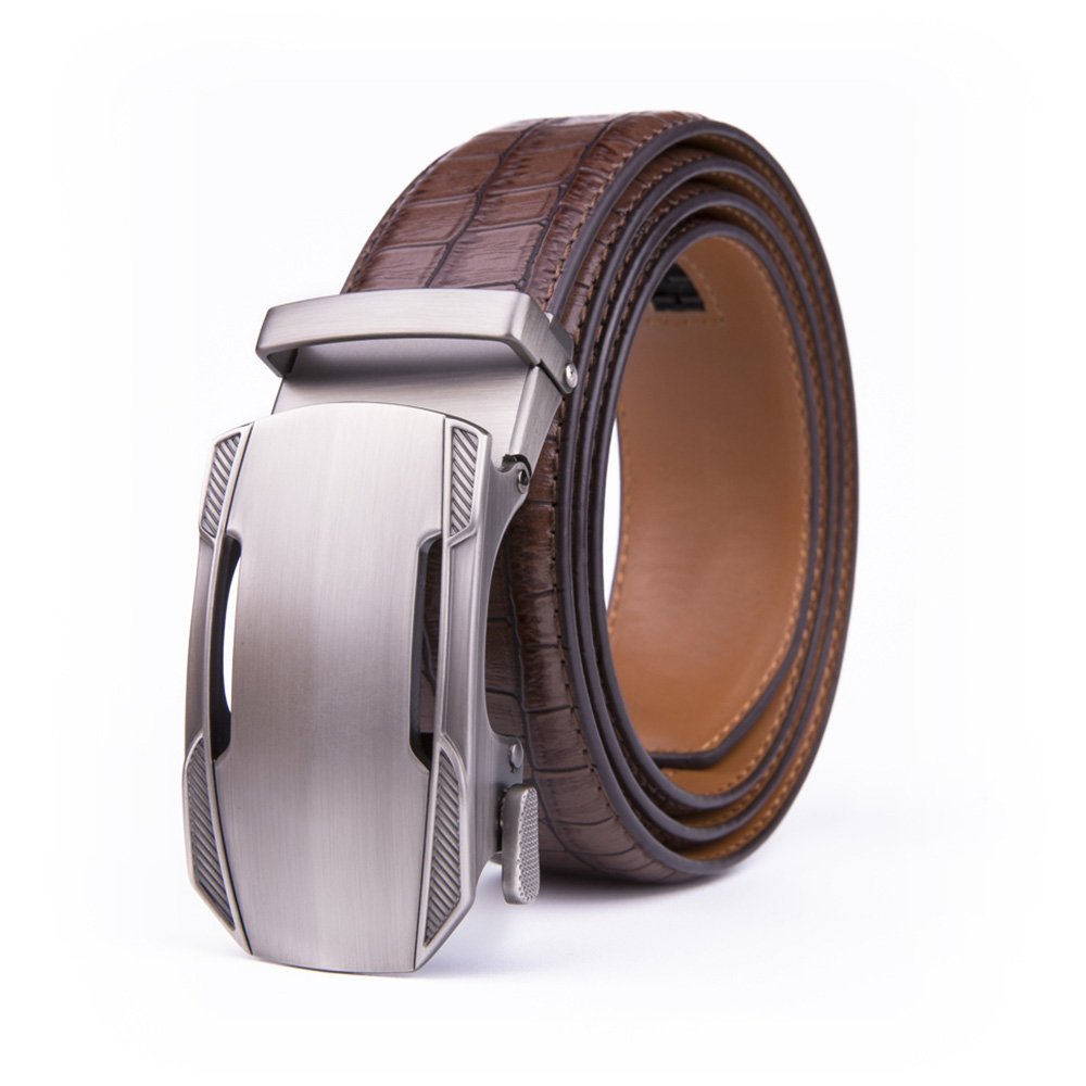 Croc‑Embossed Leather Ratchet Belt LA2077