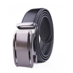 Dress Black Genuine Leather Belt Ratchet Automatic Buckle Belt LA2078