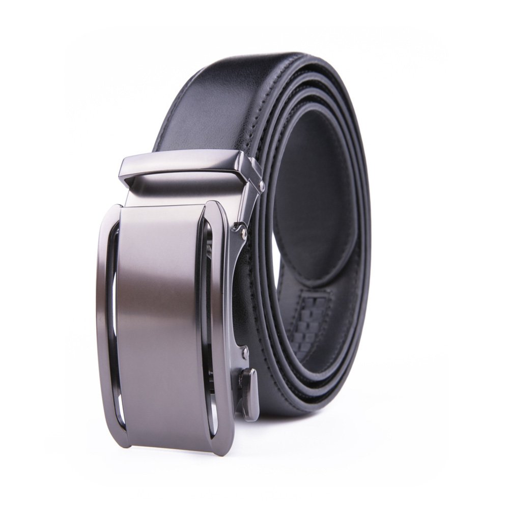 Dress Black Genuine Leather Belt Ratchet Automatic Buckle Belt LA2078 - Image 3