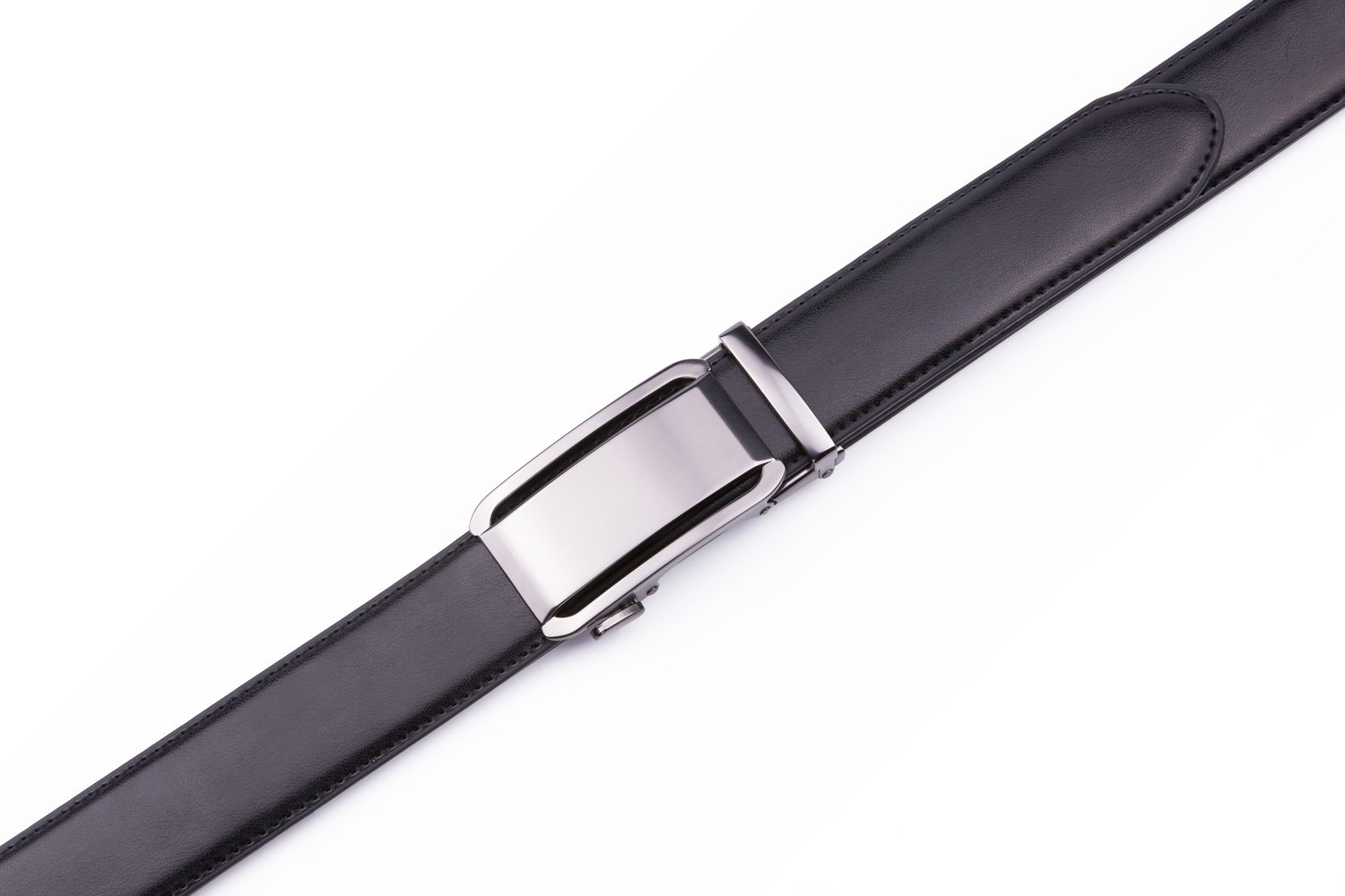 Dress Black Genuine Leather Belt Ratchet Automatic Buckle Belt LA2078 - Image 6
