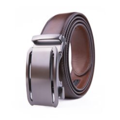Dress Black Genuine Leather Belt Ratchet Automatic Buckle Belt LA2078