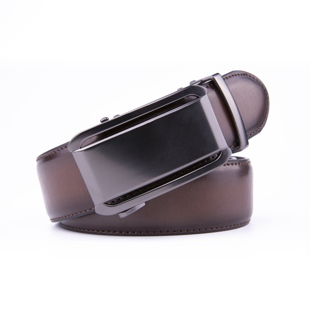 Dress Black Genuine Leather Belt Ratchet Automatic Buckle Belt LA2078 - Image 8