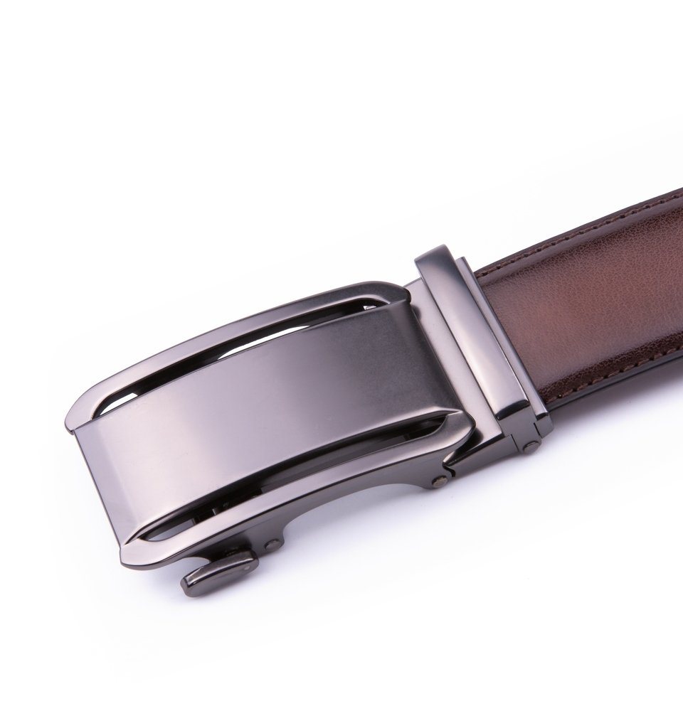 Dress Black Genuine Leather Belt Ratchet Automatic Buckle Belt LA2078 - Image 9