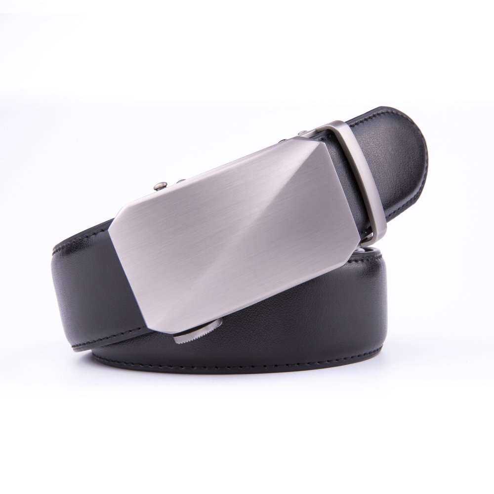 Leather Mens Belts Ratchet Automatic Buckle Belt LA2079 - Image 4