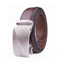Leather Mens Belts Ratchet Automatic Buckle Belt LA2079