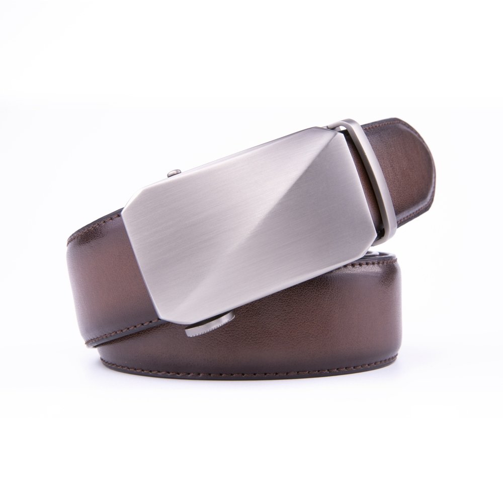 Leather Mens Belts Ratchet Automatic Buckle Belt LA2079 - Image 8