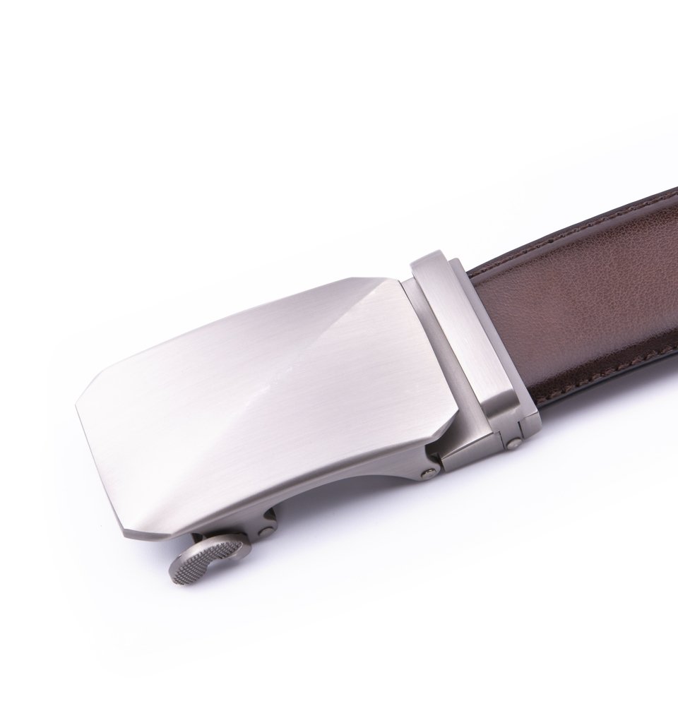 Leather Mens Belts Ratchet Automatic Buckle Belt LA2079 - Image 9