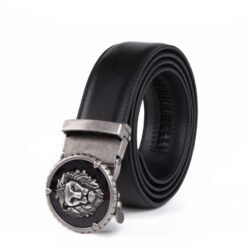 Black Lion Retro Western Automatic Mens Leather Belt