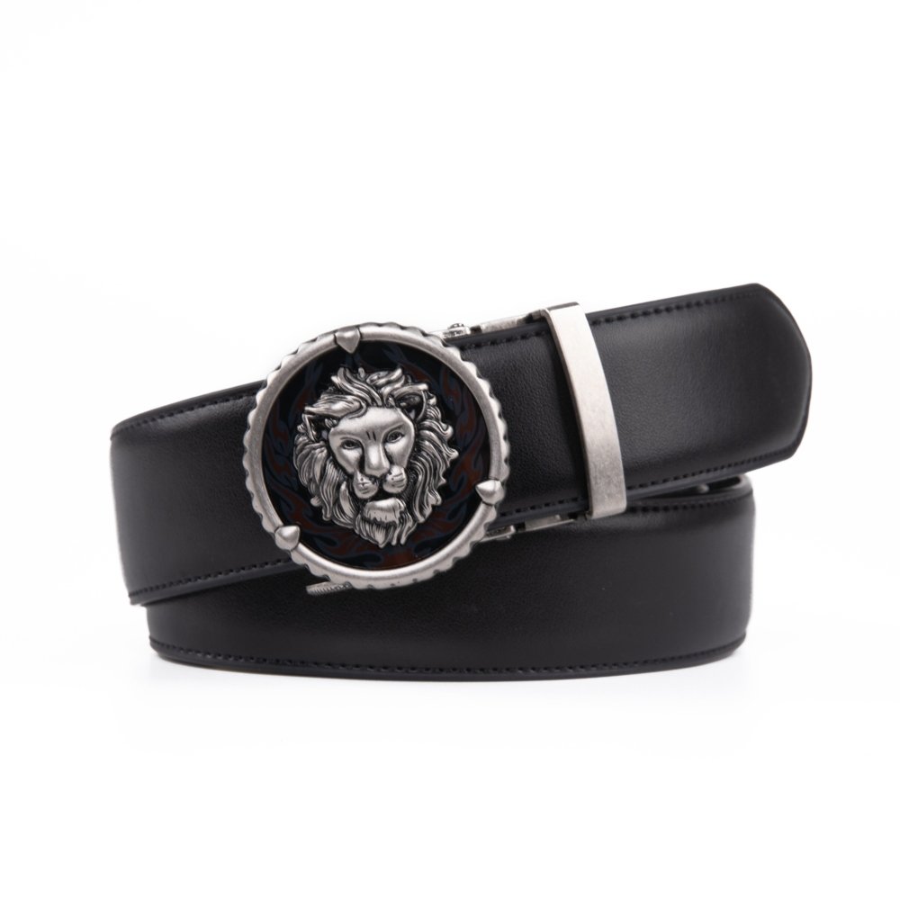 Black Lion Retro Western Automatic Mens Leather Belt - Image 4