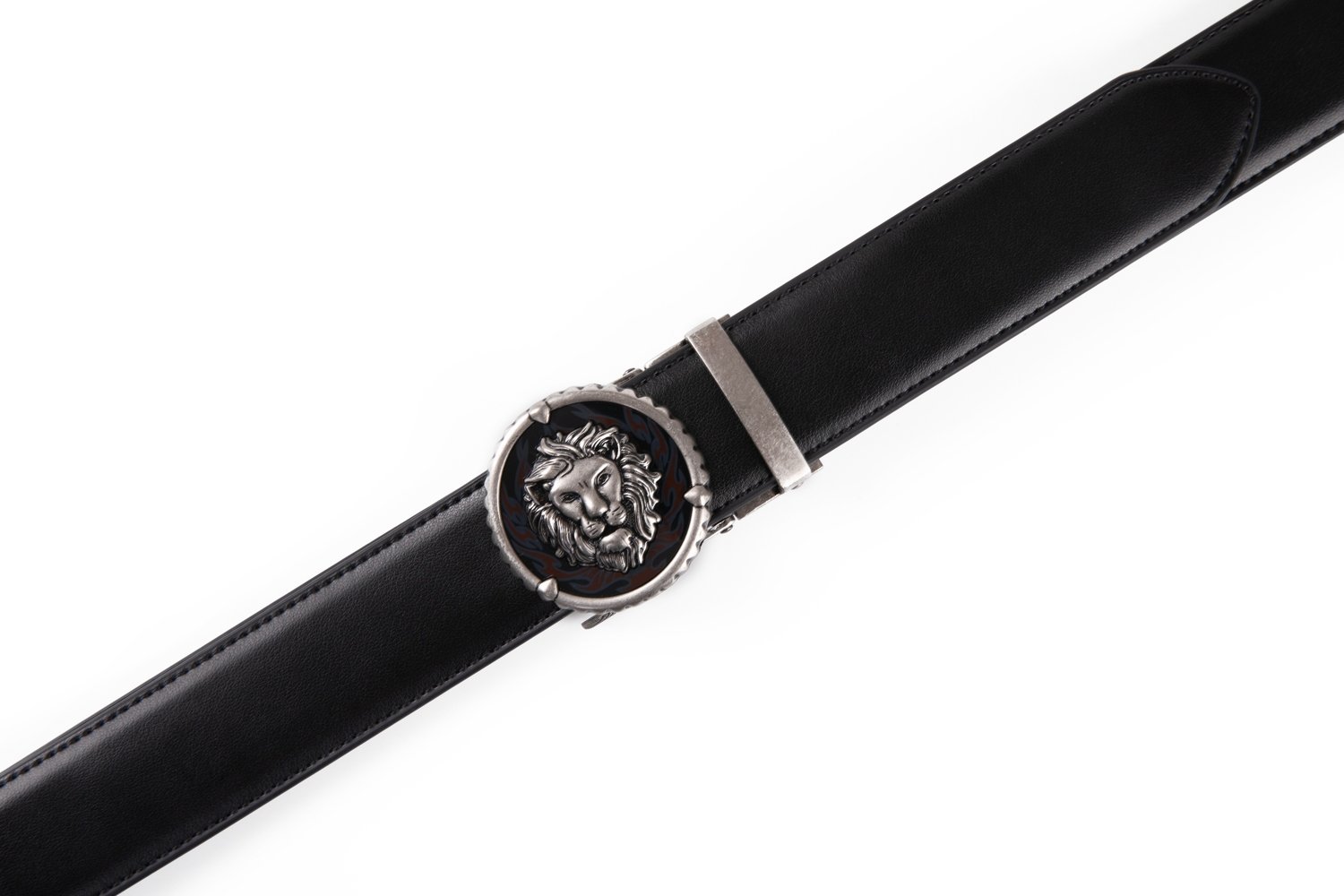 Black Lion Retro Western Automatic Mens Leather Belt - Image 6