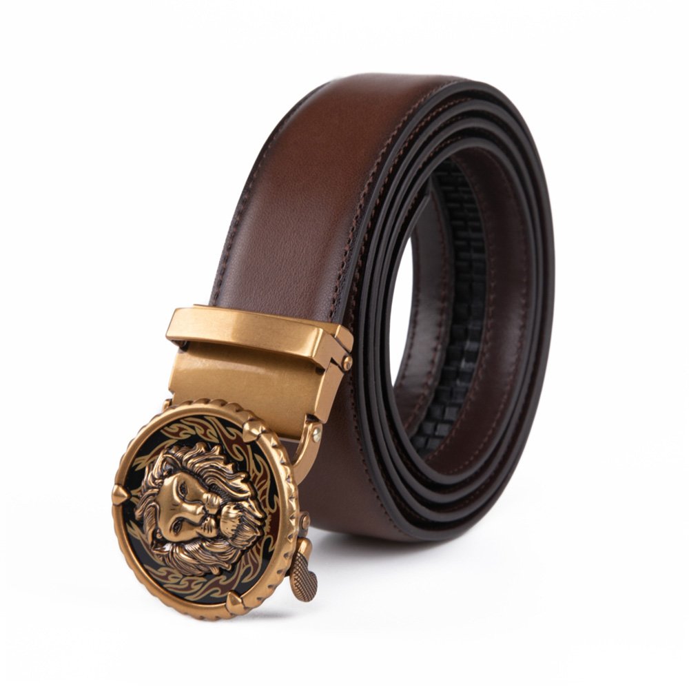 Black Lion Retro Western Automatic Mens Leather Belt - Image 7