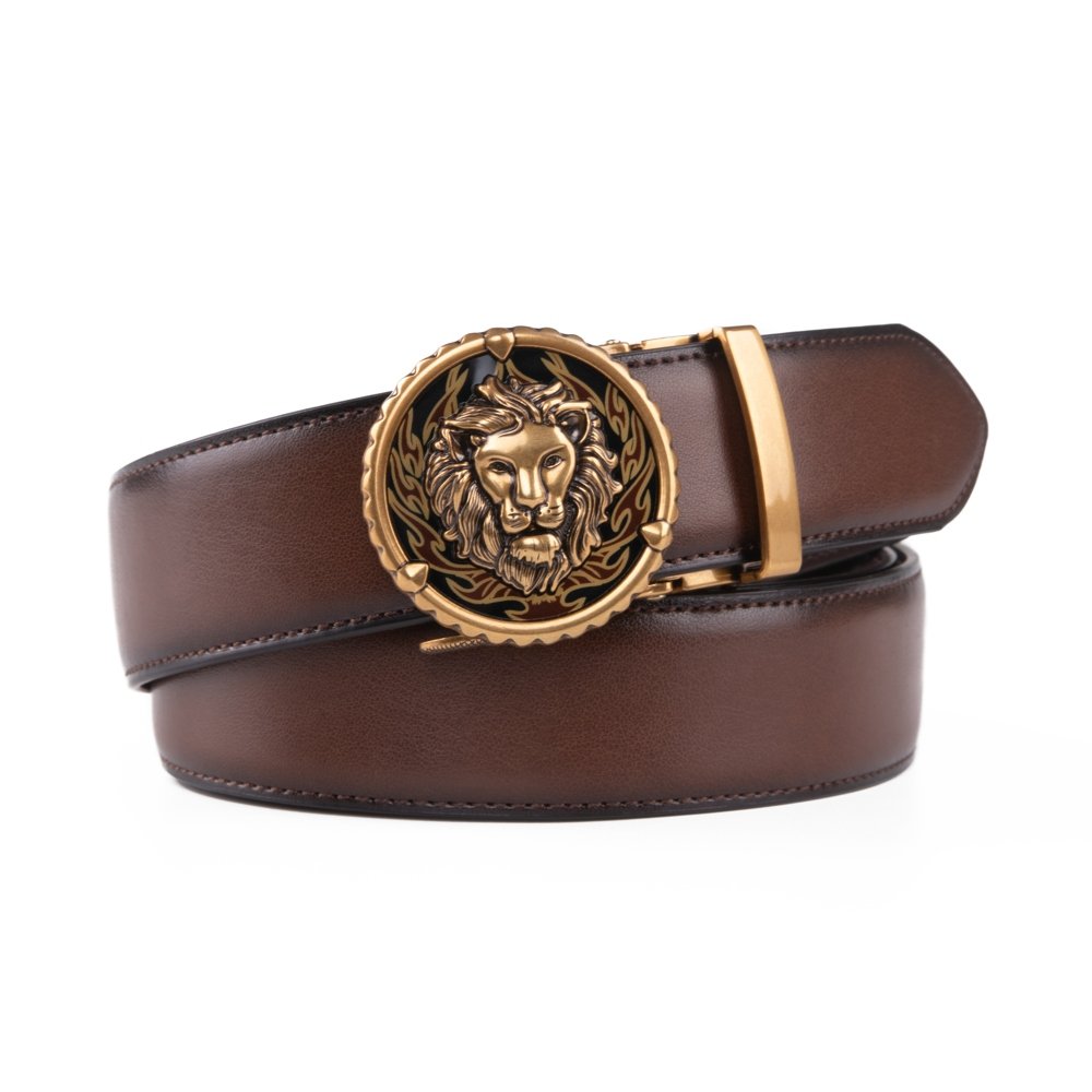 Black Lion Retro Western Automatic Mens Leather Belt - Image 8