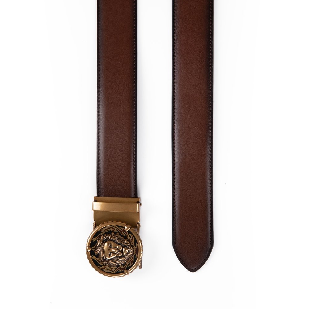 Black Lion Retro Western Automatic Mens Leather Belt - Image 9