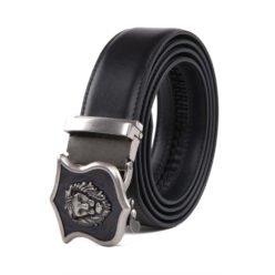 Lion Ratchet Mens Leather Belt Western Antique Automatic Belt Buckle LA2082