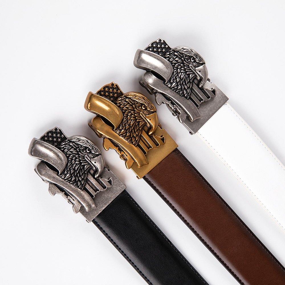 Mens Leather Ratchet Belt -Big Eagle | LA2083 - Image 2