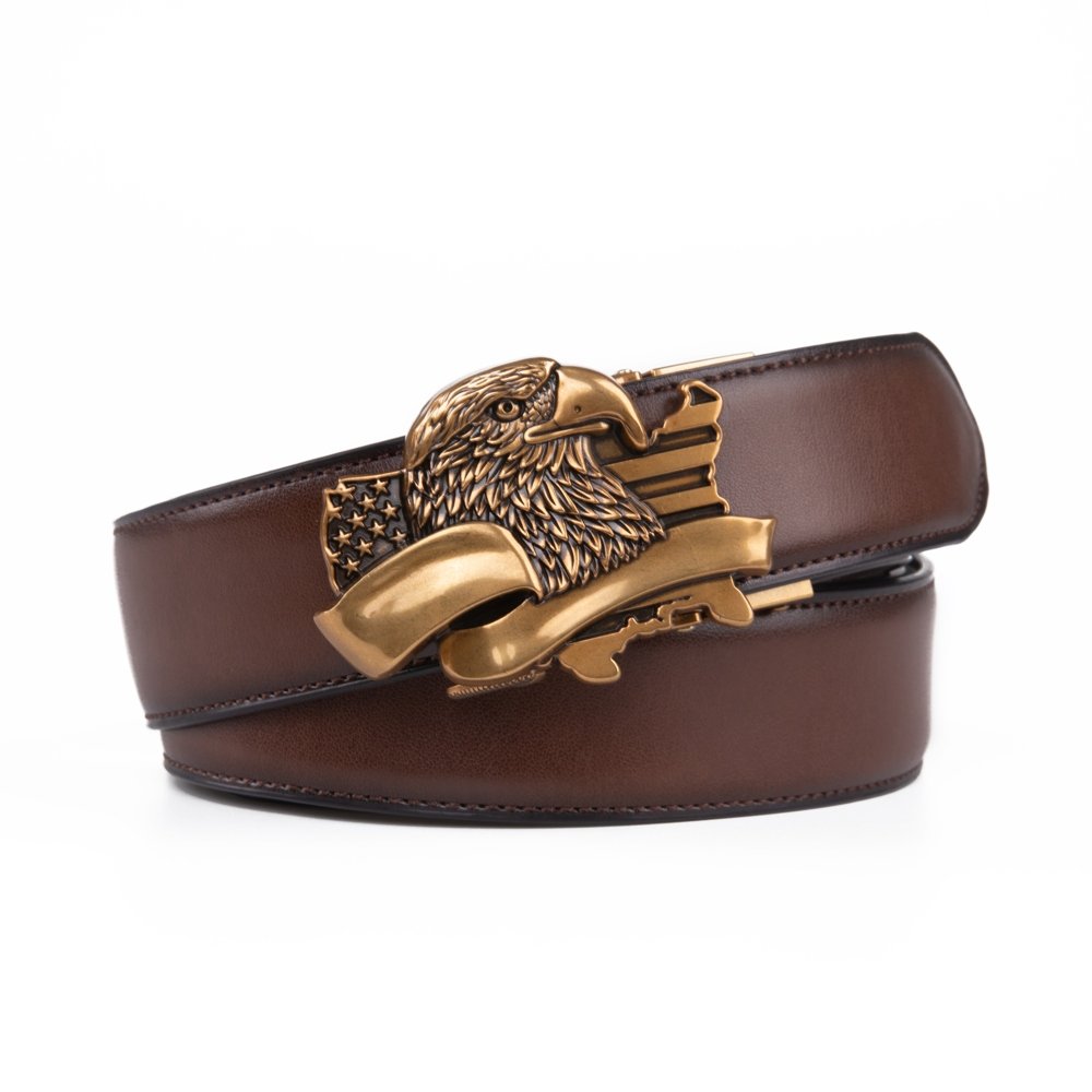 Mens Leather Ratchet Belt -Big Eagle | LA2083 - Image 8