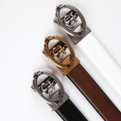 Alternative view of Black Anchor Automatic Buckle Ratchet Mens Leather Belt LA2084