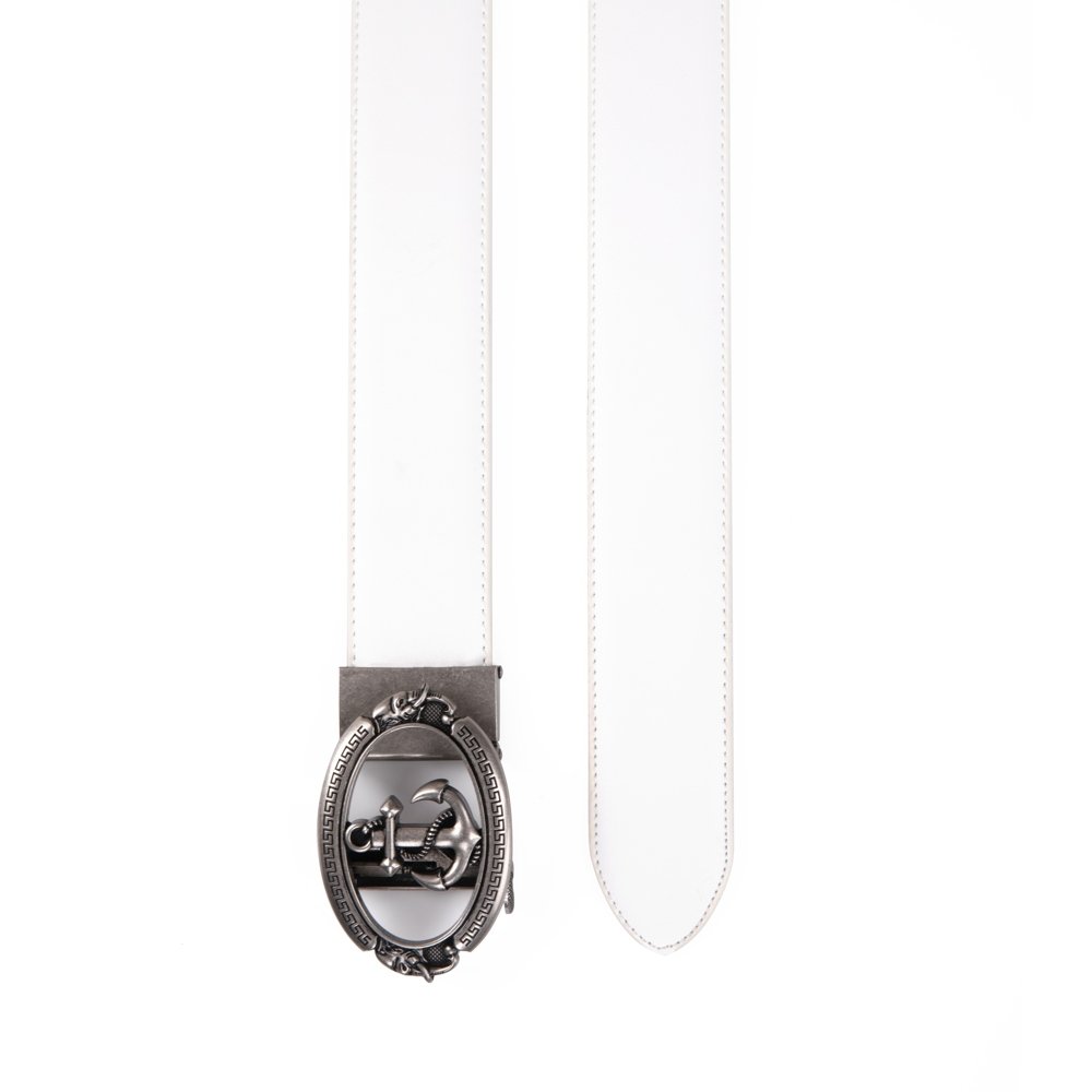 Black Anchor Automatic Buckle Ratchet Mens Leather Belt LA2084 - Image 13