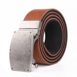 Alternative view of Ratchet Automatic Cotton PU Leather Belt Reversible Belt Buckle LA2085