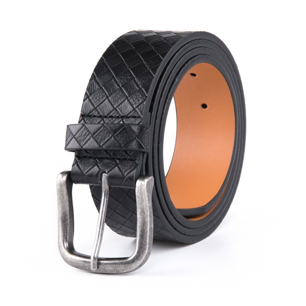 Vintage Antique Lattice Embossed PU Leather Mens Belts LA2086