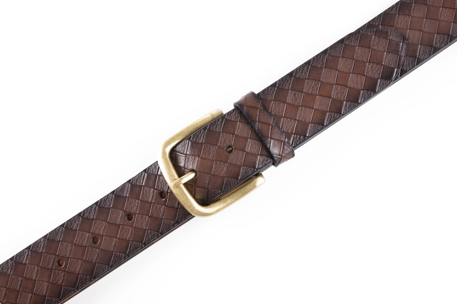 Vintage Antique Lattice Embossed PU Leather Mens Belts LA2086 - Image 10