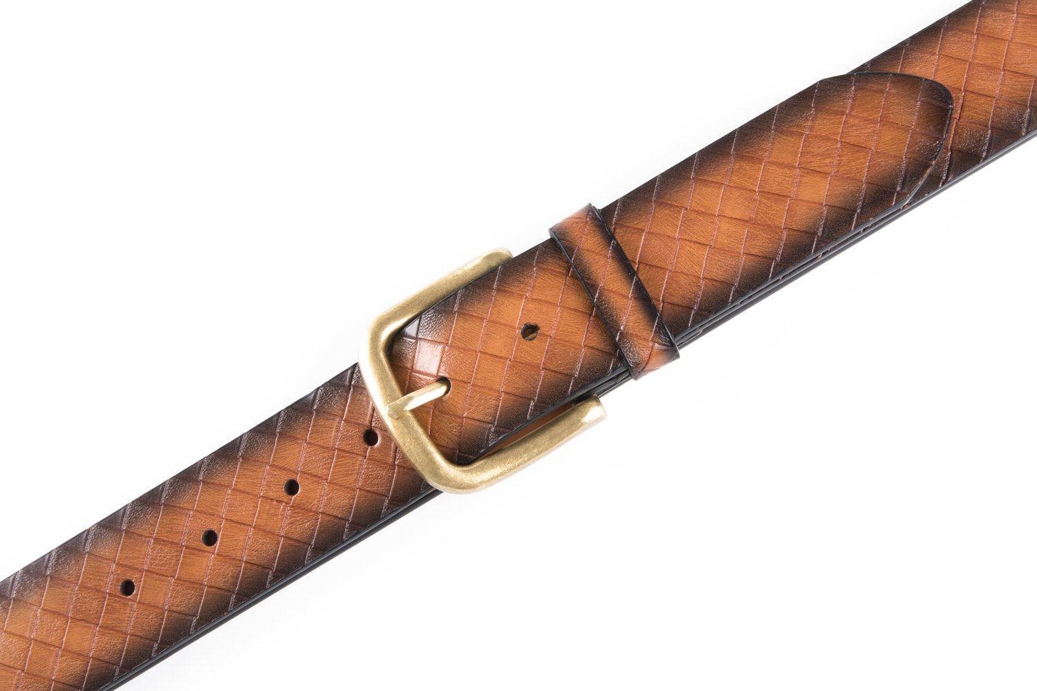 Vintage Antique Lattice Embossed PU Leather Mens Belts LA2086 - Image 14