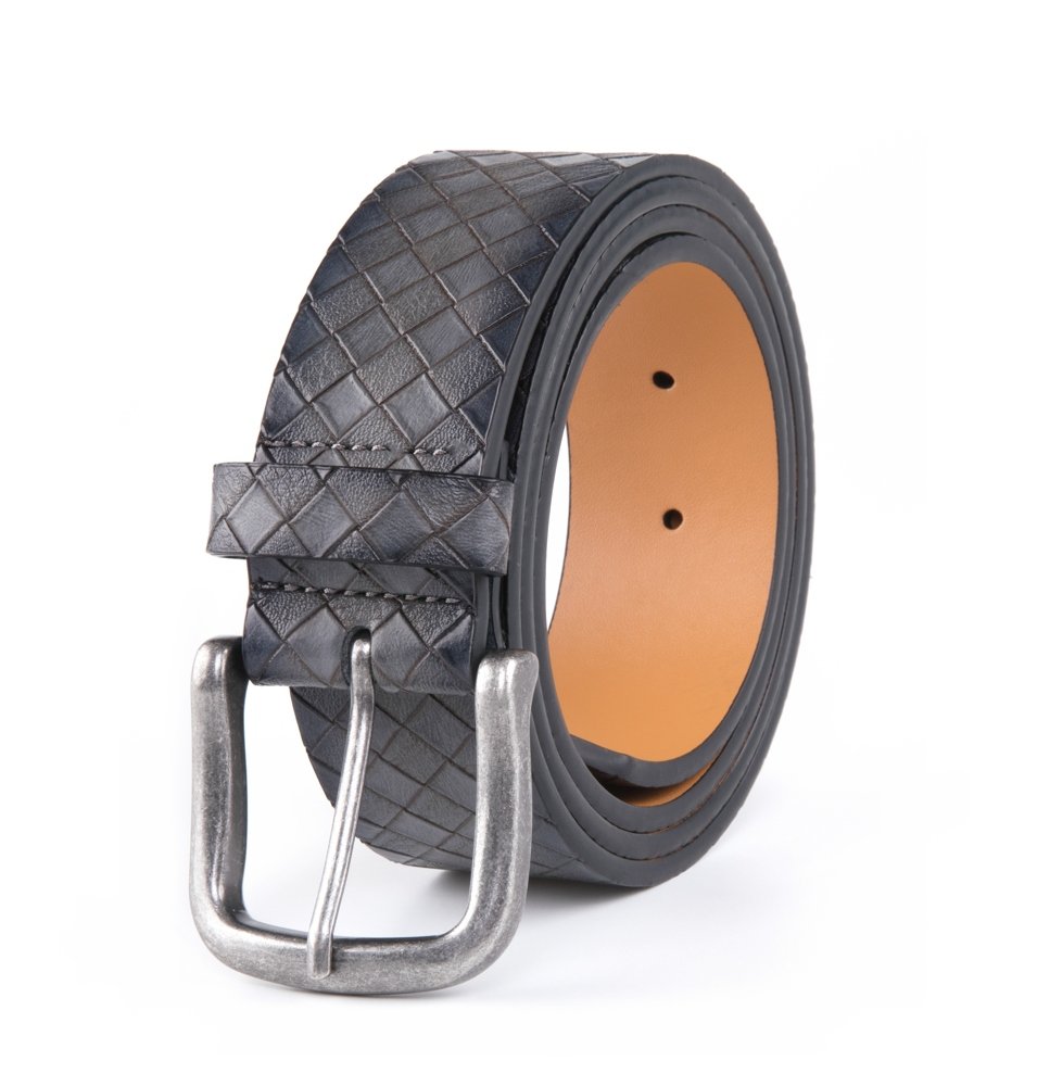 Vintage Antique Lattice Embossed PU Leather Mens Belts LA2086 - Image 15