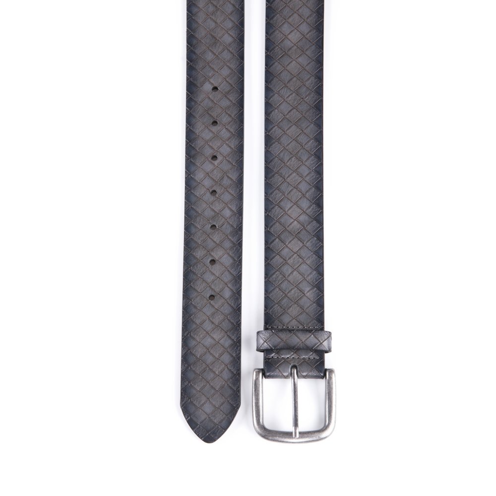 Vintage Antique Lattice Embossed PU Leather Mens Belts LA2086 - Image 17