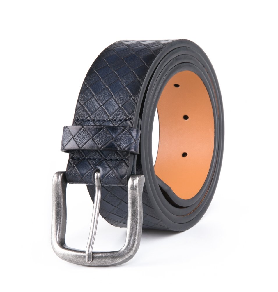 Vintage Antique Lattice Embossed PU Leather Mens Belts LA2086 - Image 23